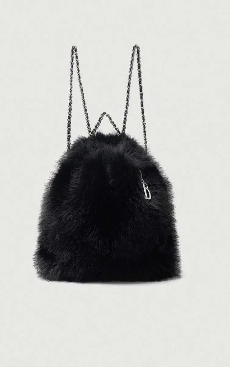 더바넷 백팩 Black Fur Drawstring Backpack